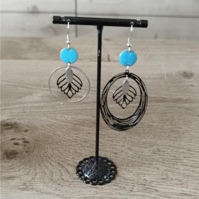 Pendantes argentées dépareillées Lilaé