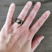 Bague dorée grise Elya
