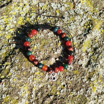 Bracelet cordon lithothérapie "Taureau"