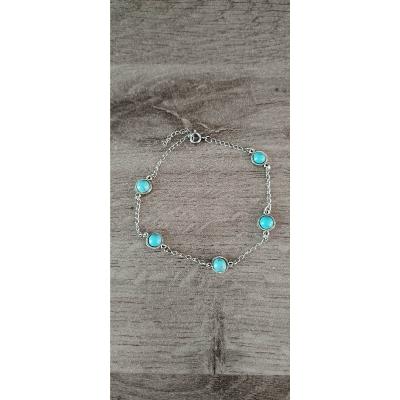 Bracelet de cheville argenté Talia